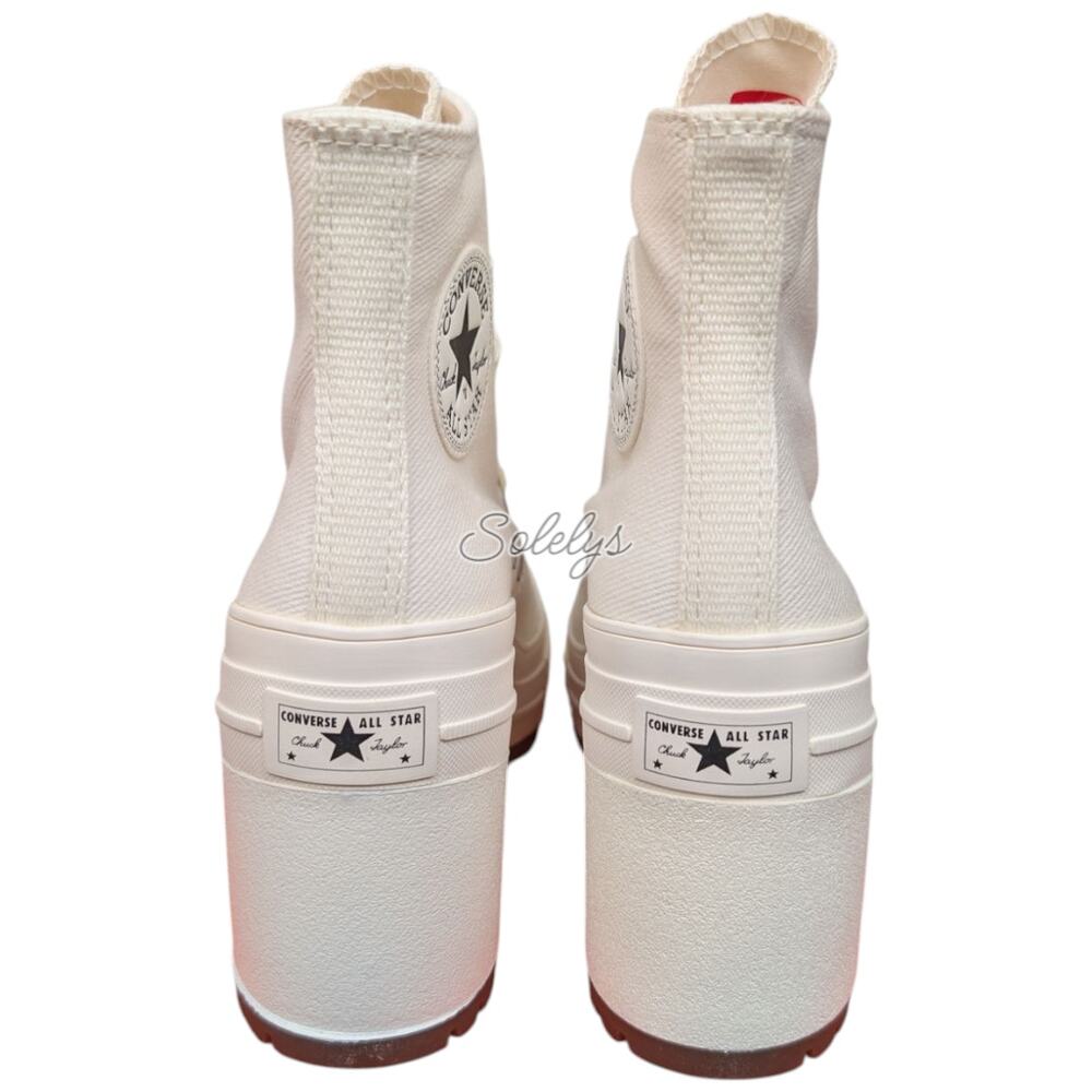 Converse Chuck 70 De Luxe Heel Platform Egret White Sneaker Mens 9 Womens 11 NEW - Picture 3 of 10